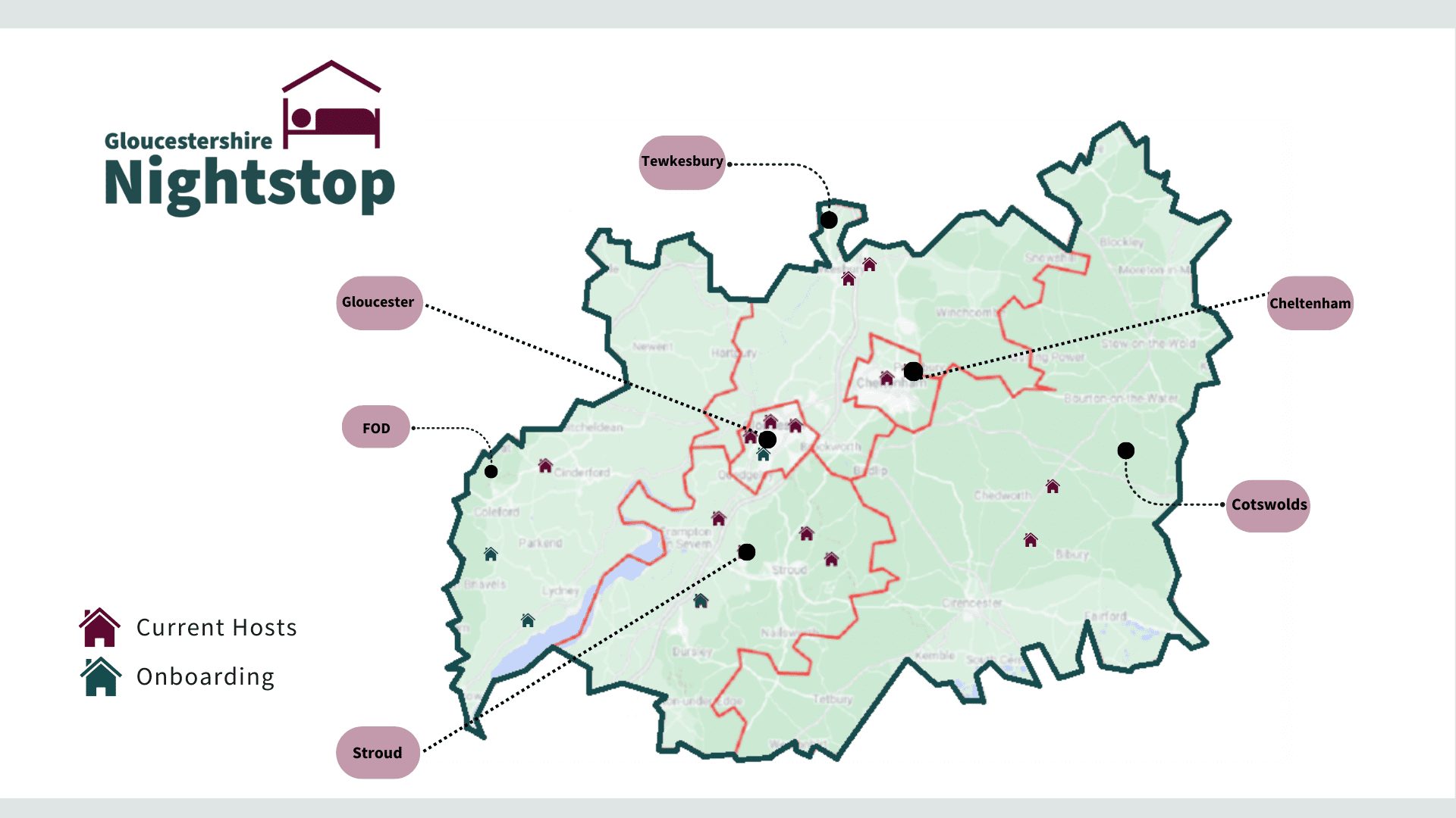 homeless in gloucestershire | Host Map for Website